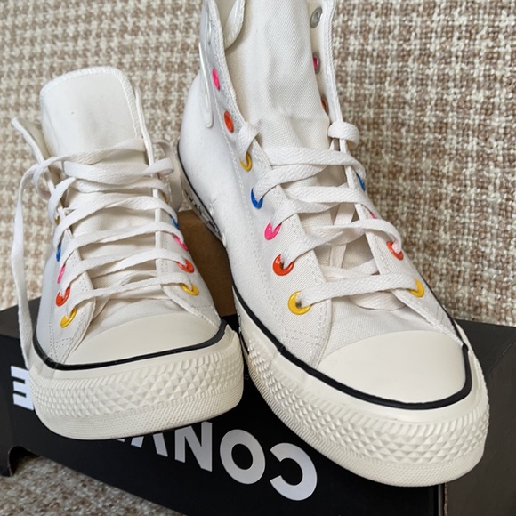 Converse Ctas Hi Egret/Hyper Pink/Black MEN`S - Picture 8 of 16